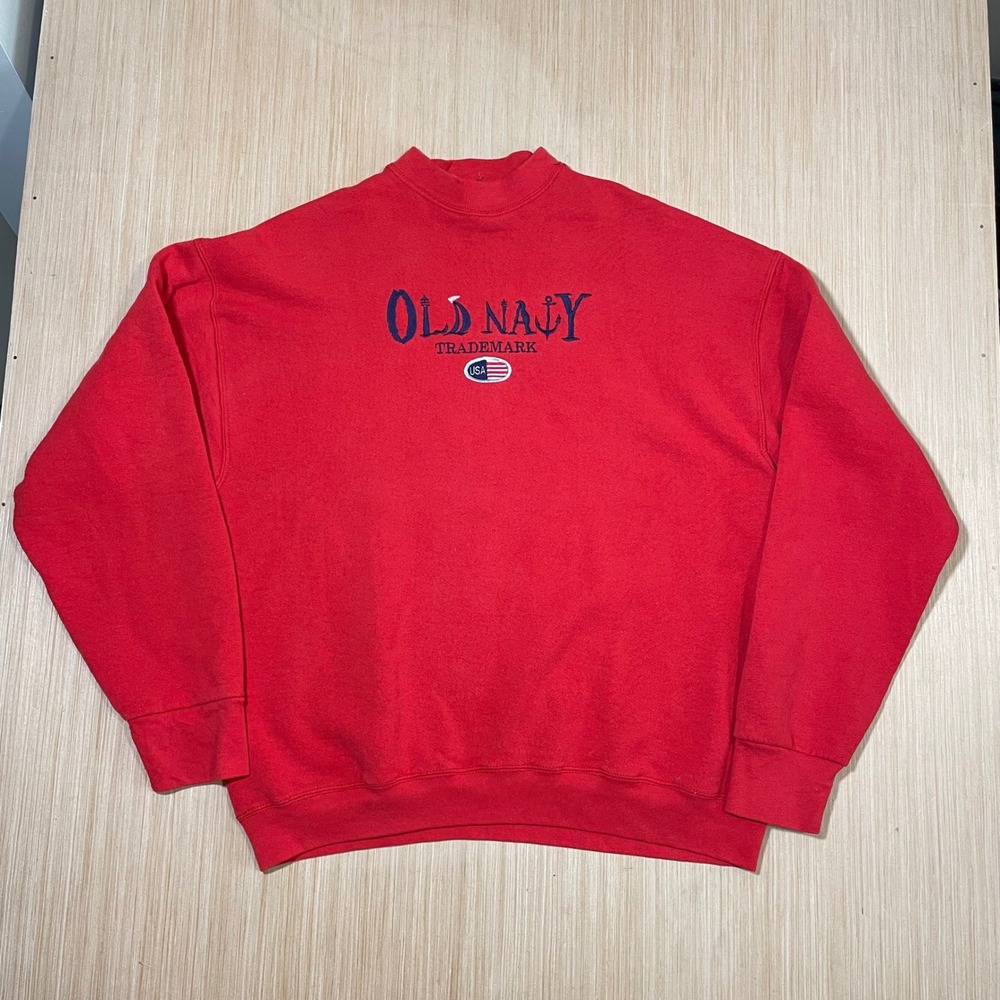 Old Navy Sweatshirt Mens XL Red Vintage Fruit of the Loom Best USA Graphic